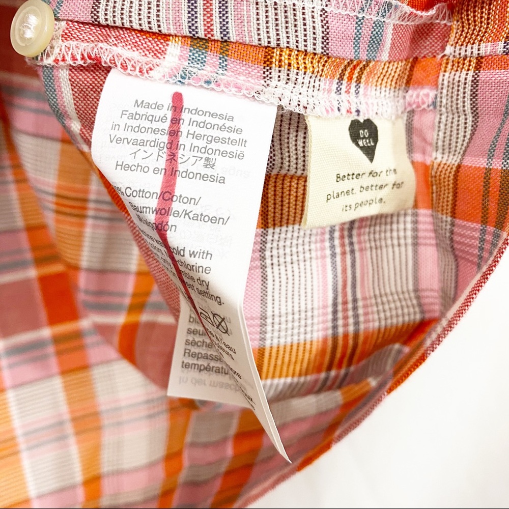 NEW Madewell Plaid Shirred Neck Boxy Top - Picture 12 of 14